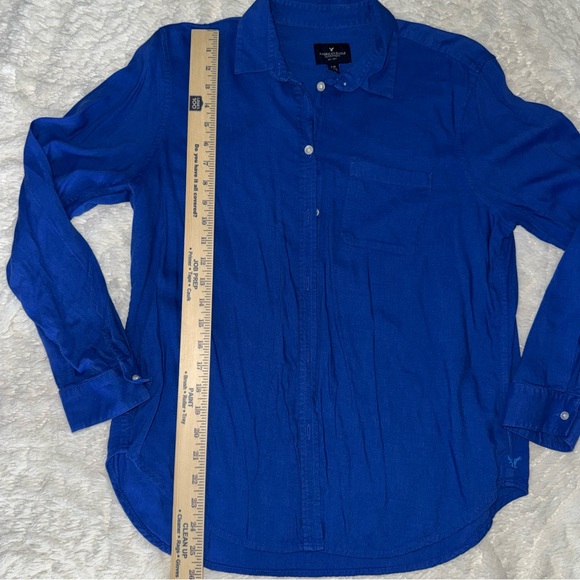 American Eagle Outfitters Vibrant Blue Casual Shirt - Picture 3 of 4